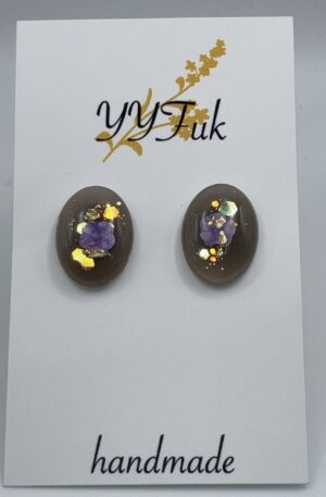 華やぎグレー / ピアス / Ls 021 Yuu Yuu Fukuoka handmade Shop