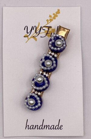 White Blue / レジンヘアクリップ / sinobu 057 Yuu Yuu Fukuoka handmade Accessories Shop