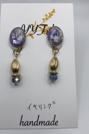 パープル・シェル / イヤリング / L‘s 031 YOU & YUU Fukuoka Handmade Accessories Shop