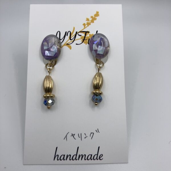 パープル・シェル / イヤリング / L‘s 031 YOU & YUU Fukuoka Handmade Accessories Shop