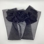 ROSE付きブラックオーガンジーリボン / バレッタ / Nancy 043 YOU & YUU Fukuoka Handmade Accessories Shop