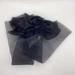 ROSE付きブラックオーガンジーリボン / バレッタ / Nancy 044 YOU & YUU Fukuoka Handmade Accessories Shop