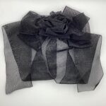 ROSE付きブラックオーガンジーリボン / バレッタ / Nancy 033 YOU & YUU Fukuoka Handmade Accessories Shop