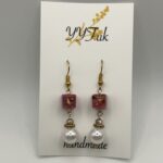クリアピンクのアンサンブル / レジンピアス / L's 114 YOU & YUU Fukuoka Handmade Accessories Shop