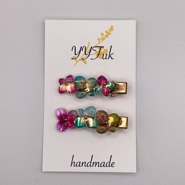 Cristal Flower / レジンヘアクリップ / L's 212 YOU & YUU Fukuoka Handmade Accessories Shop