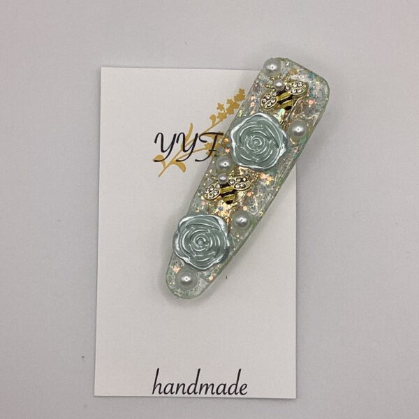 Blue Rose / レジンヘアクリップ / sinobu187 YOU & YUU Fukuoka Handmade Accessories Shop