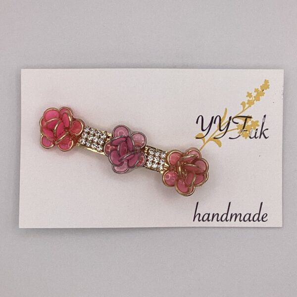 Rose -交わる撫子-レジンバレッタ / Meipuru 003 YOU & YUU Fukuoka Handmade Accessories Shop