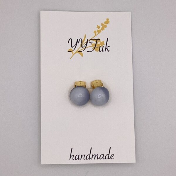Echinops -白灰の天体- / レジンイヤリング / Meipuru 019 YOU & YUU Fukuoka Handmade Accessories Shop