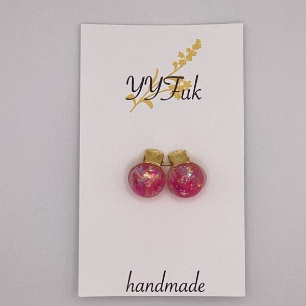 Spiraea -ふわり、桃の舞- / レジンイヤリング / Meipuru 031 YOU & YUU Fukuoka Handmade Accessories Shop