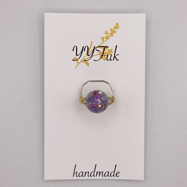 Freesia -優雅に舞う茄子紺-レジン指輪 / Meipuru 038 YOU & YUU Fukuoka Handmade Accessories Shop