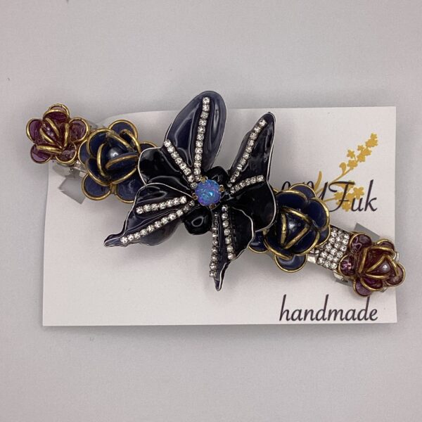 Black buterfly -変化の時- /レジンバレッタ / Meipuru 044 YOU & YUU Fukuoka Handmade Accessories Shop