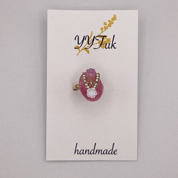 宝石水晶華の邦 / レジン指輪 / sinobu 215 YOU & YUU Fukuoka Handmade Accessories Shop