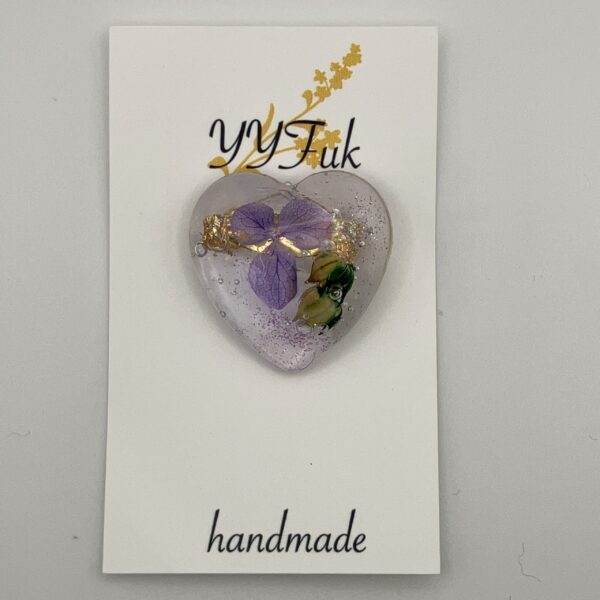 ハートフル Vol.33 / レジンハートブローチ / sinobu 018 YOU & YUU Fukuoka Handmade Accessories Shop