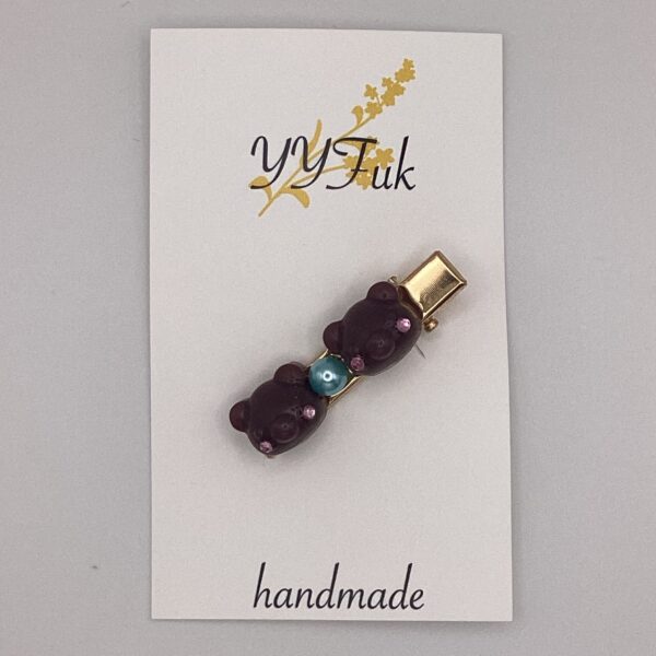 Love,”cacao”! / レジンヘアクリップ / Meipuru 050 YOU & YUU Fukuoka Handmade Accessories Shop