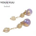 パープル・ゴールド / イヤリング / L's 033