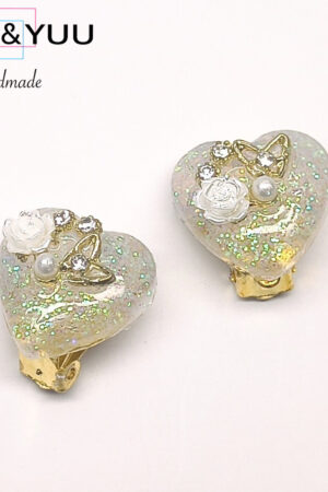 スパークリング♡ハートジュエルイヤリング / レジンイヤリング / sinobu 243