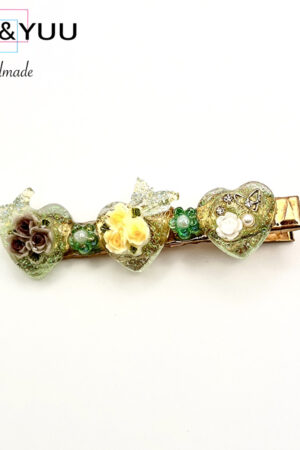 蝶と薔薇の煌めきレジンヘアクリップ / レジンヘアクリップ / sinobu 273