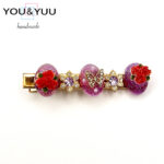 大人可愛いバタフライ＆ローズ レジンクリップ / レジンヘアクリップ / sinobu 293