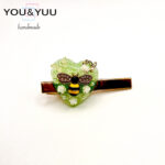 スイートビーとフラワーハートのレジンクリップ / レジンヘアクリップ / sinobu 306