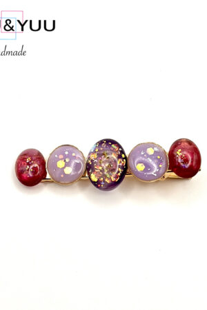 ラベンダー♡ルビーの煌めきレジンヘアクリップ / レジンヘアクリップ / Ls 343